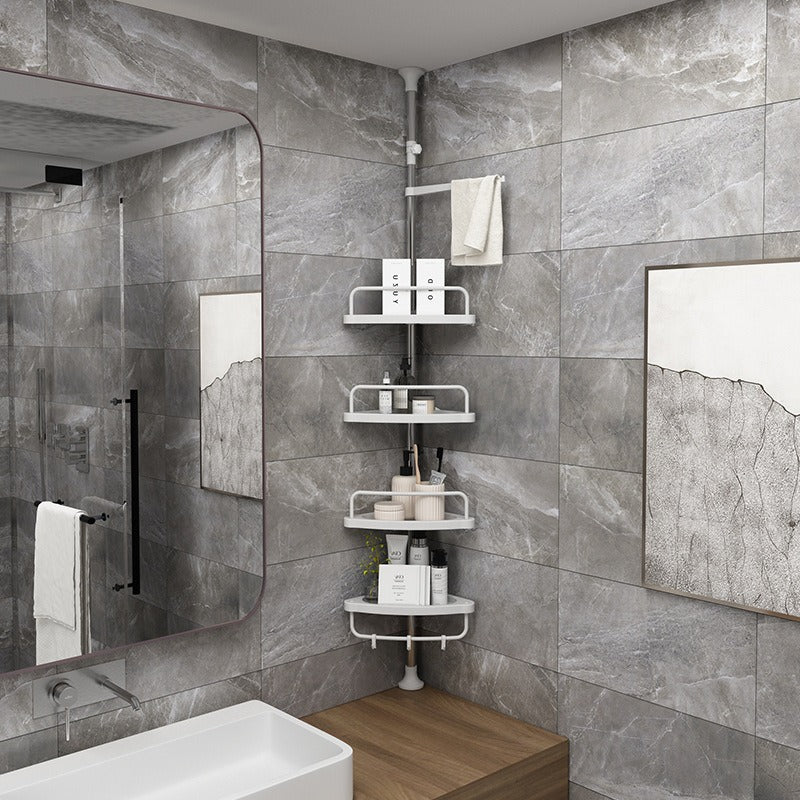 Corner Shower Caddy 100-260 cm, Bathroom Shelves, Bathroom Storage Unit with 4 Tiers, Shower Shelf for Bathtub_00