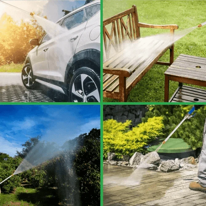 Hose Attachment for Patio Cleaning, Hosepipe Spray Gun with 2 Nozzles, High Pressure Water Lance for Cars and Windows_02