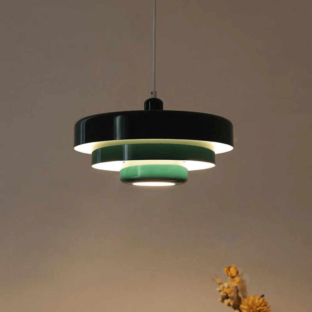 Ceiling Pendant Light for Living Room, 3 Tier Hanging Light with Metal Shades in Macaron Colours for Dining Room