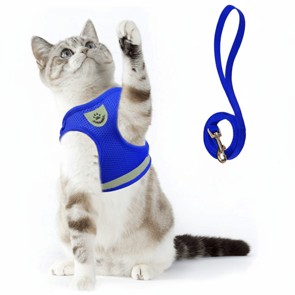 Escape Proof Cat Harness and Lead Set, Reflective Kitten Harness with 1.5 m Leash for Walking_13