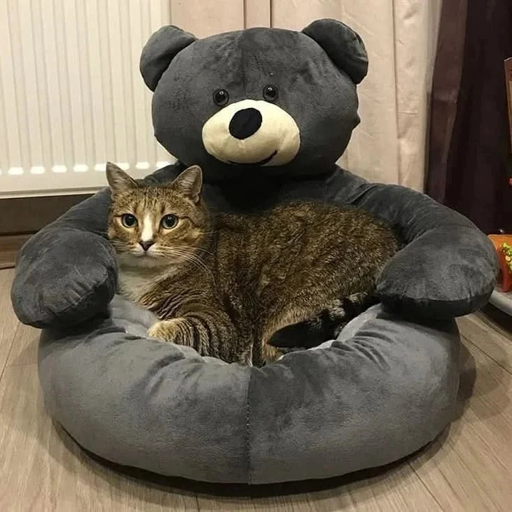 Round Cat Beds with Raised Edge, Kitten Bed with PP Cotton Filling – image 7