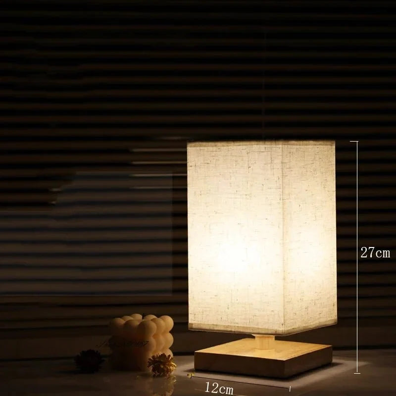 Living Room Wall Lights, Wooden Wall Lamp with Fabric Lamp Shade, Scandinavian Wall Sconce for Bedroom and Hallway_07