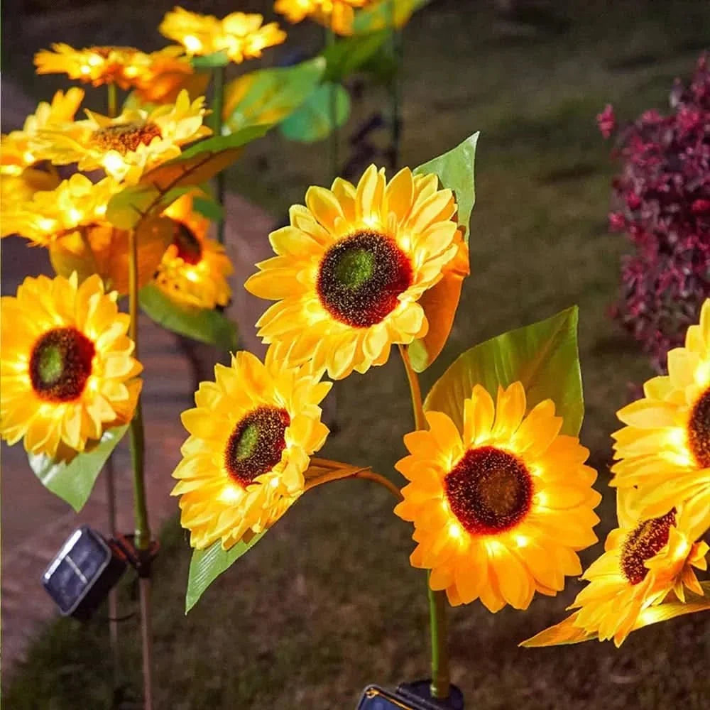 Solar Garden Lights, Waterproof Sunflower Solar Light with Light Sensor, Outdoor Solar Lamp, Garden Decoration Light_02