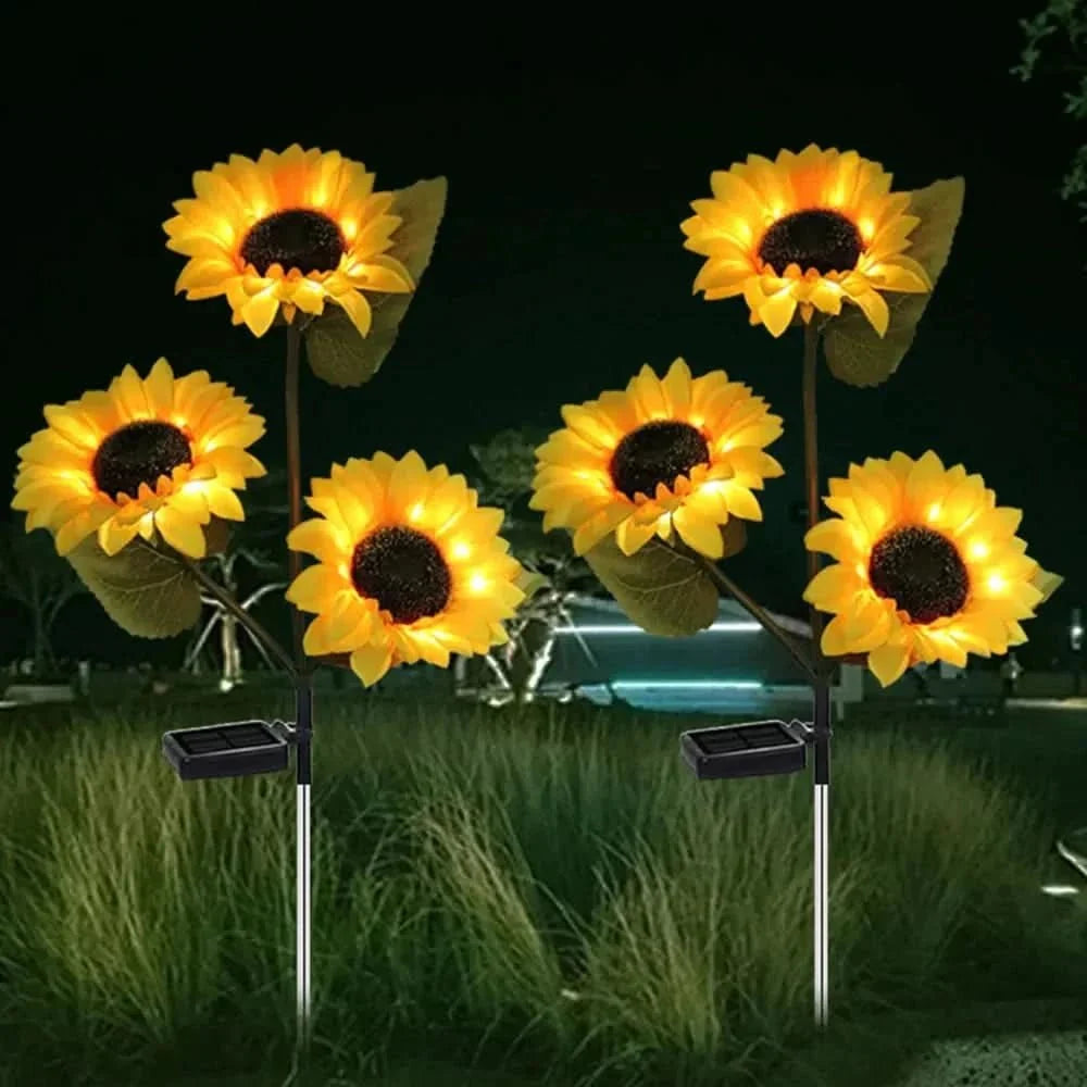 Solar Garden Lights, Waterproof Sunflower Solar Light with Light Sensor, Outdoor Solar Lamp, Garden Decoration Light_03
