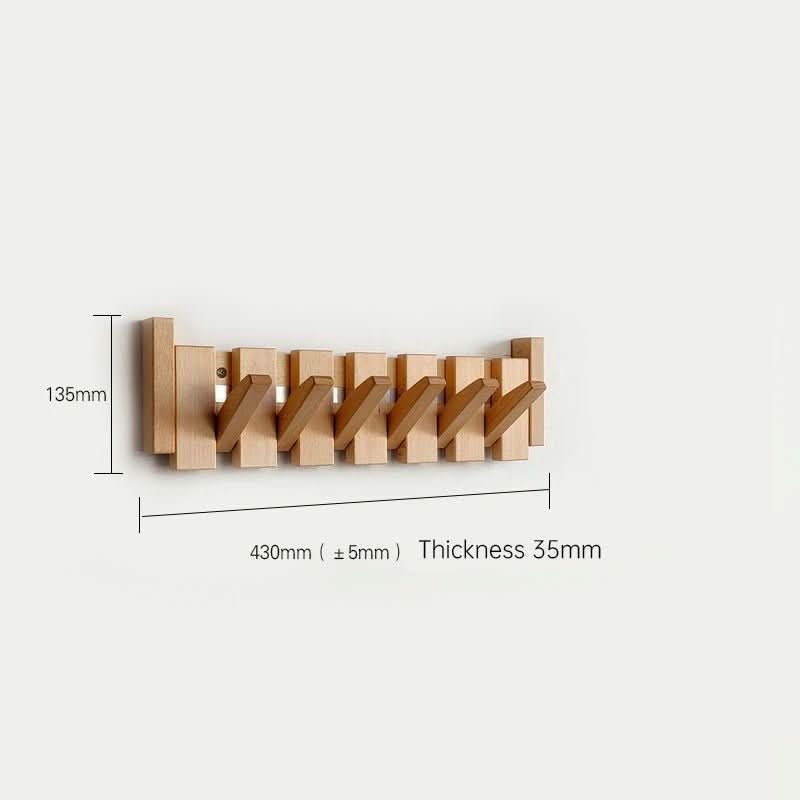 Wall Coat Hooks Foldable, Wooden Coat Rack Wall Mounted with 5 to 8 Hooks – image 10
