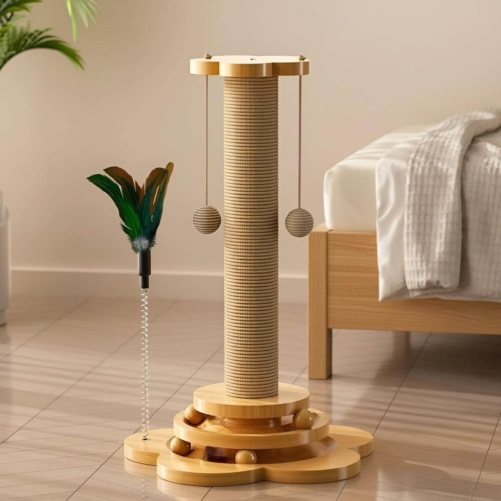 Cat Toys, Wooden Cat Toy for Active Cats, Interactive Cat Play Toy Made of Natural Wood for Hunting and Play_05