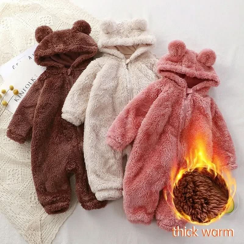 Fleece Baby Romper, Unisex Baby Clothes 0 to 36 Months, Baby Boy Clothes, Fleece Babygrow for Winter
