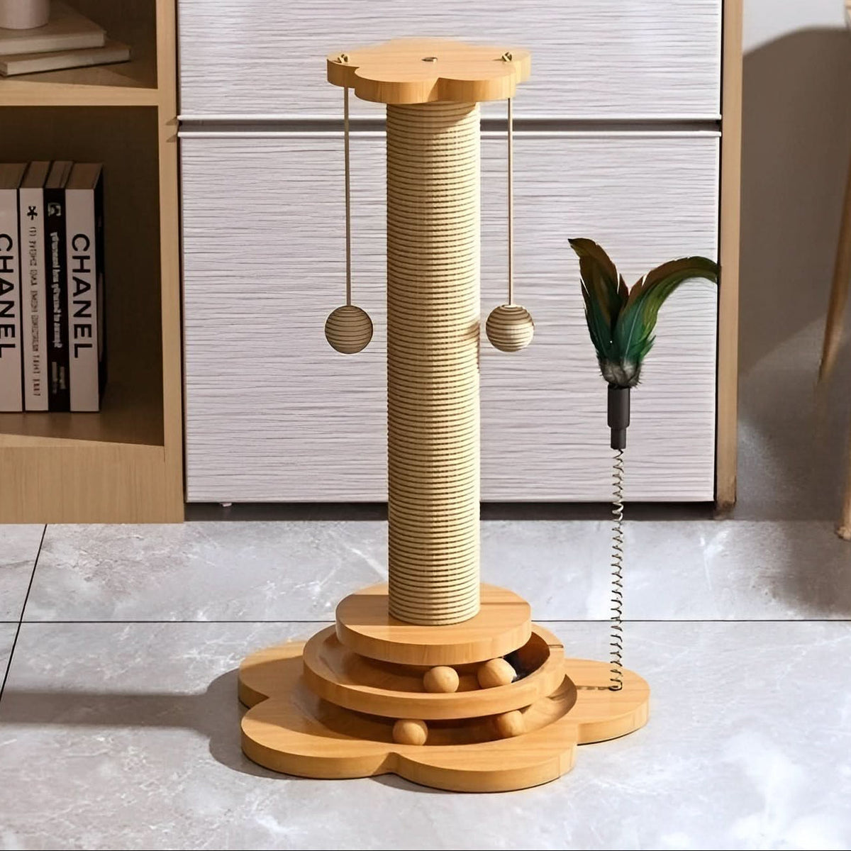 Cat Toys, Wooden Cat Toy for Active Cats, Interactive Cat Play Toy Made of Natural Wood for Hunting and Play_02