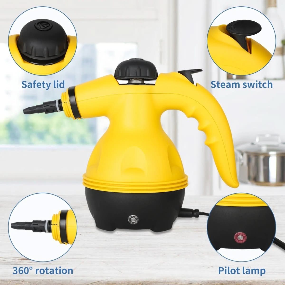 Handheld Steam Cleaners with 8 Attachments for Sofa and Windows, Upholstery Cleaner, Clothes Steamer for Household Use_07