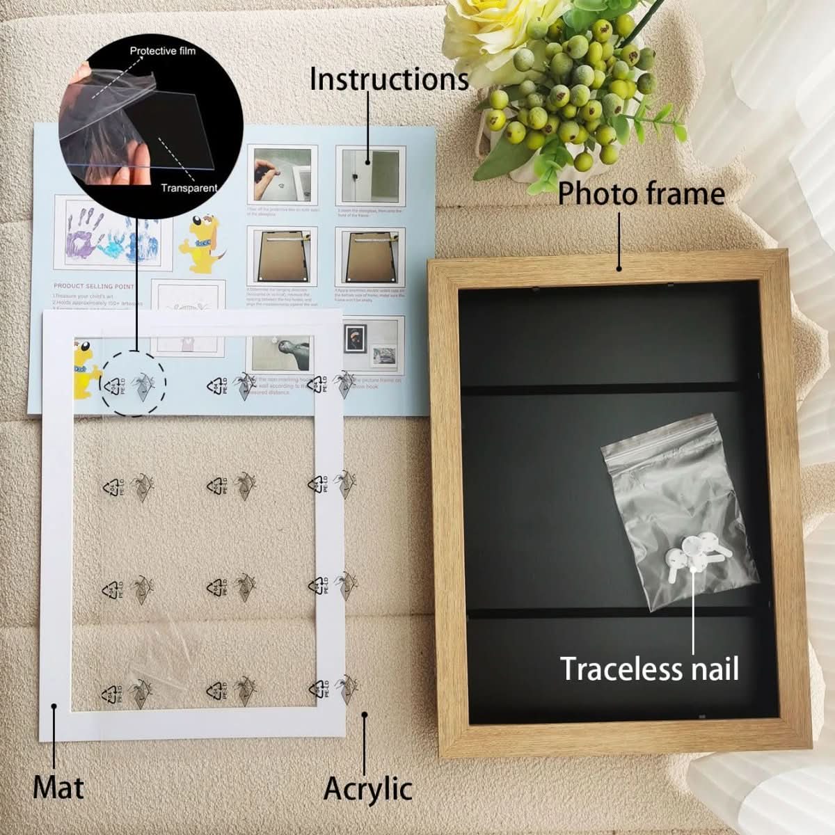 Picture Frames for Childrens Art, Photo Frame with Transparent Front, Wall Decor and Home Decor for Playroom_11