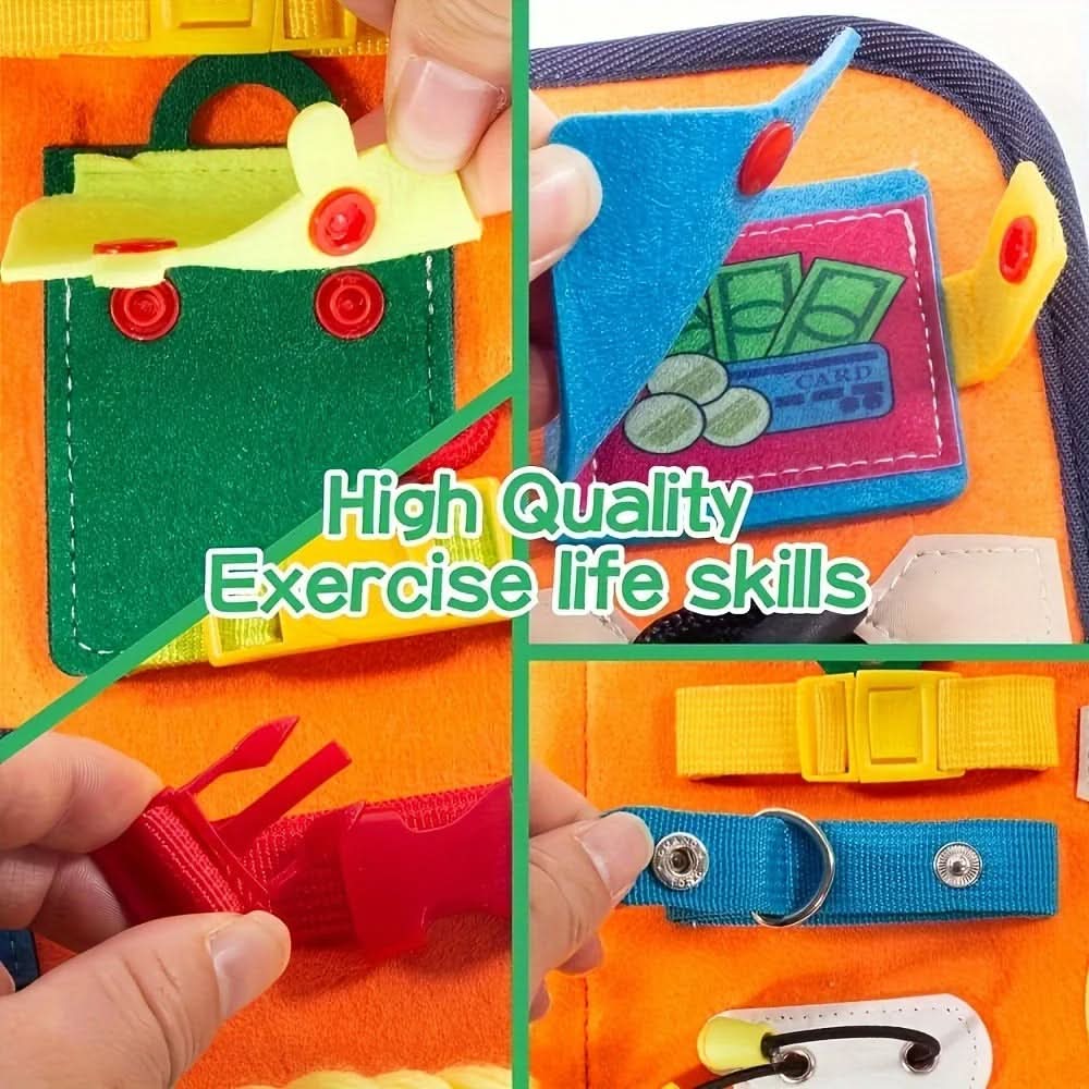 Montessori Busy Book, Sensory Book with Colours and Shapes, Montessori Toys for 2 Year Olds, Toys for 3 Year Olds