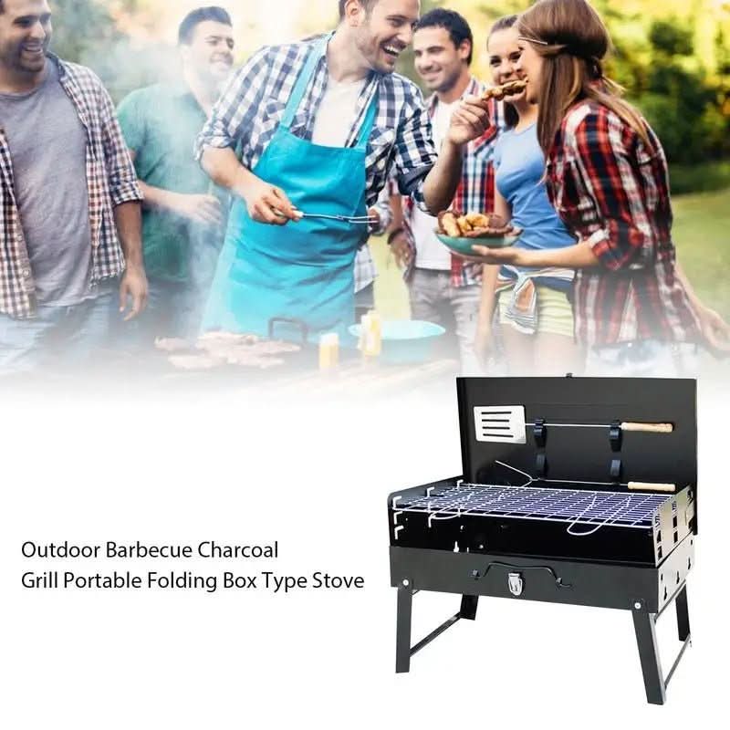 Portable BBQ for Camping and Garden, Folding Camping Barbecue in Powder Coated Steel, Small BBQ for Balcony_07