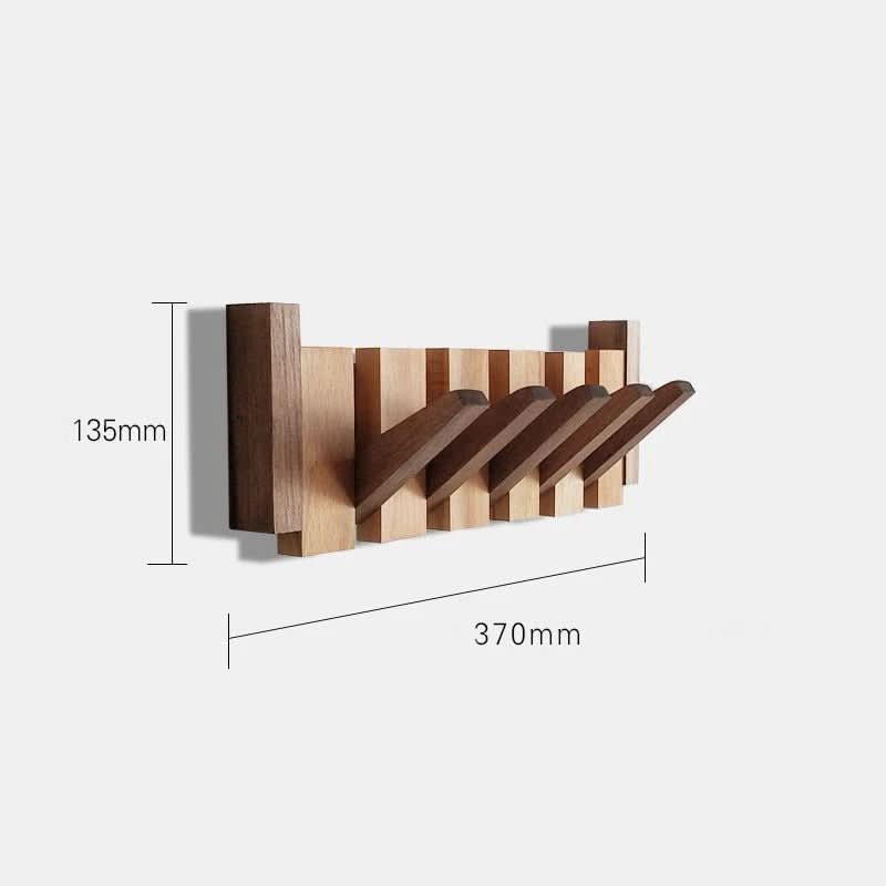 Wall Coat Hooks Foldable, Wooden Coat Rack Wall Mounted with 5 to 8 Hooks – image 12
