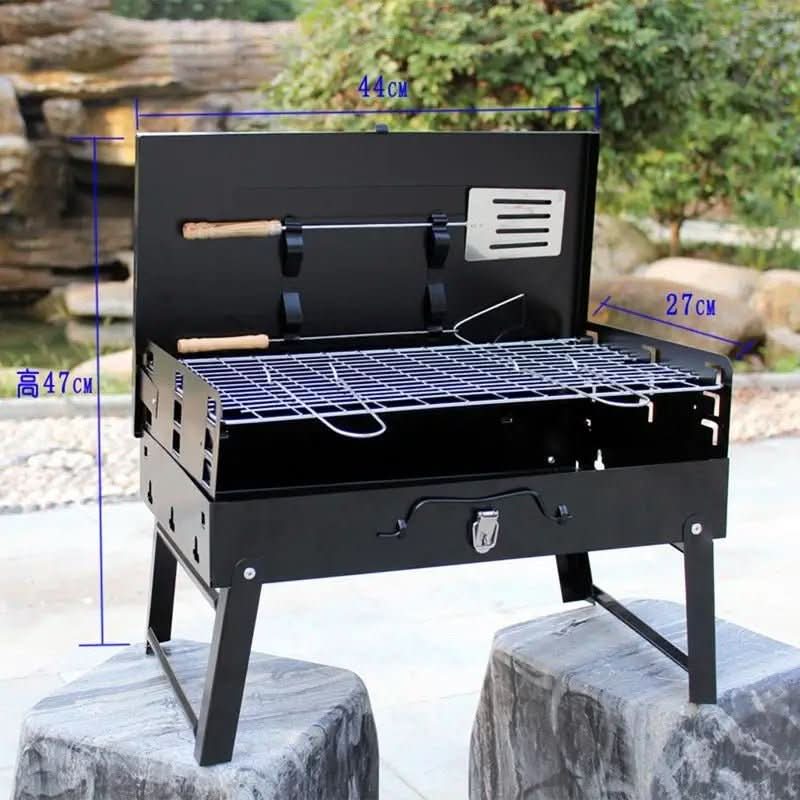 Portable BBQ for Camping and Garden, Folding Camping Barbecue in Powder Coated Steel, Small BBQ for Balcony_03