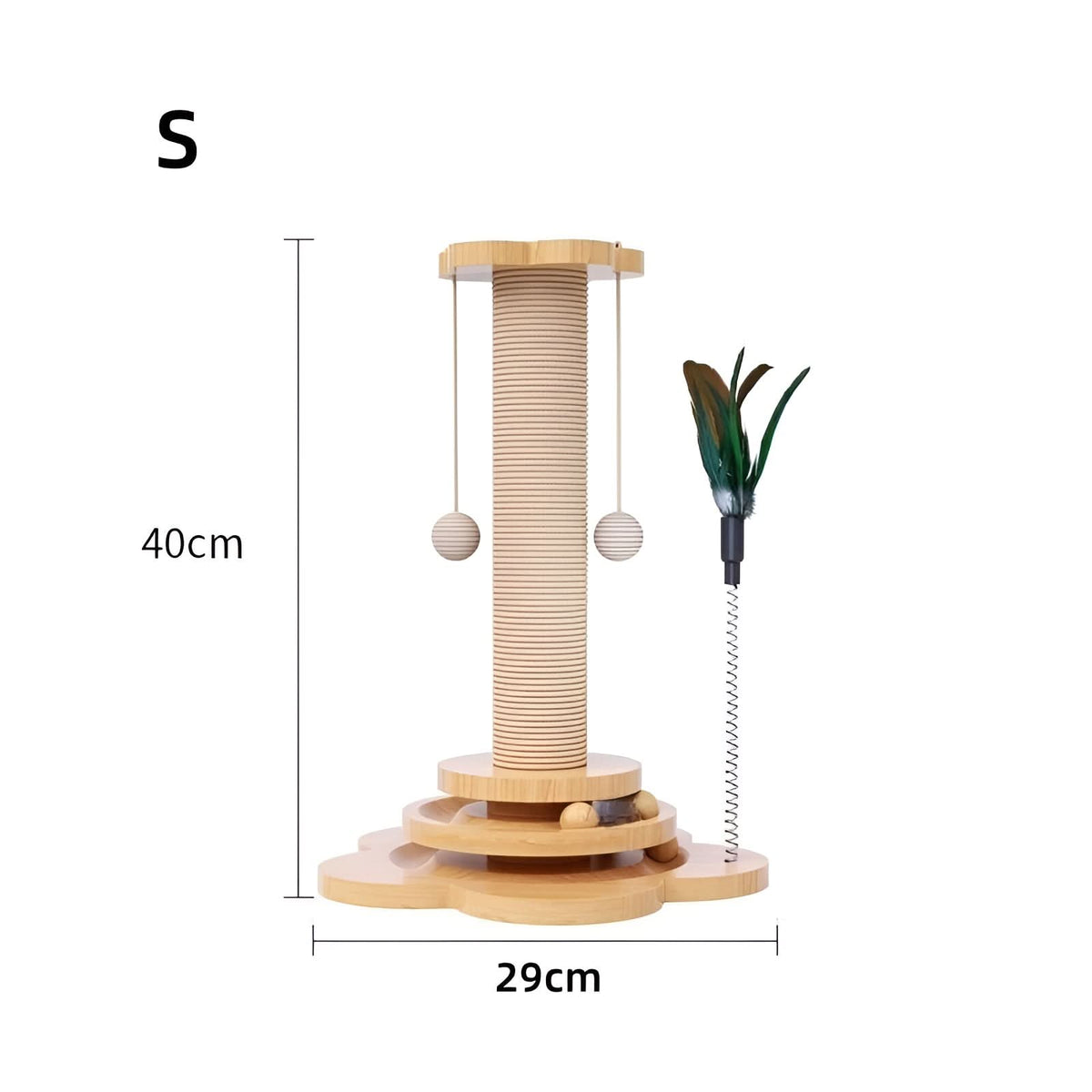 Cat Toys, Wooden Cat Toy for Active Cats, Interactive Cat Play Toy Made of Natural Wood for Hunting and Play_06