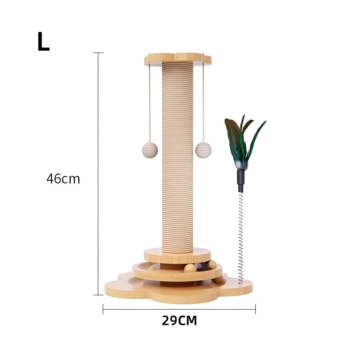Cat Toys, Wooden Cat Toy for Active Cats, Interactive Cat Play Toy Made of Natural Wood for Hunting and Play_07