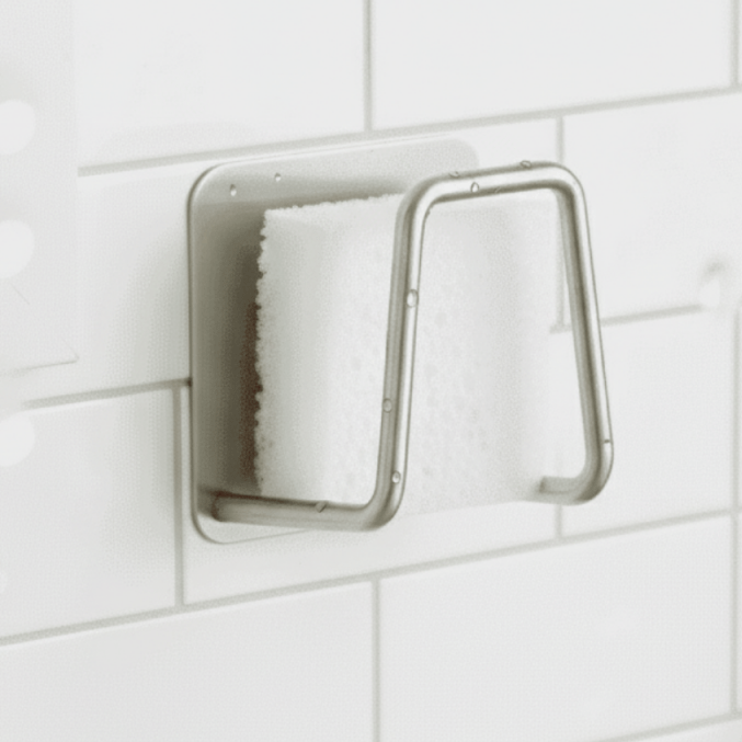 Kitchen Sink Caddy Stainless Steel, Sponge Holder for Sinks, Sink Tidy, Kitchen Organiser for Brushes and Cloths