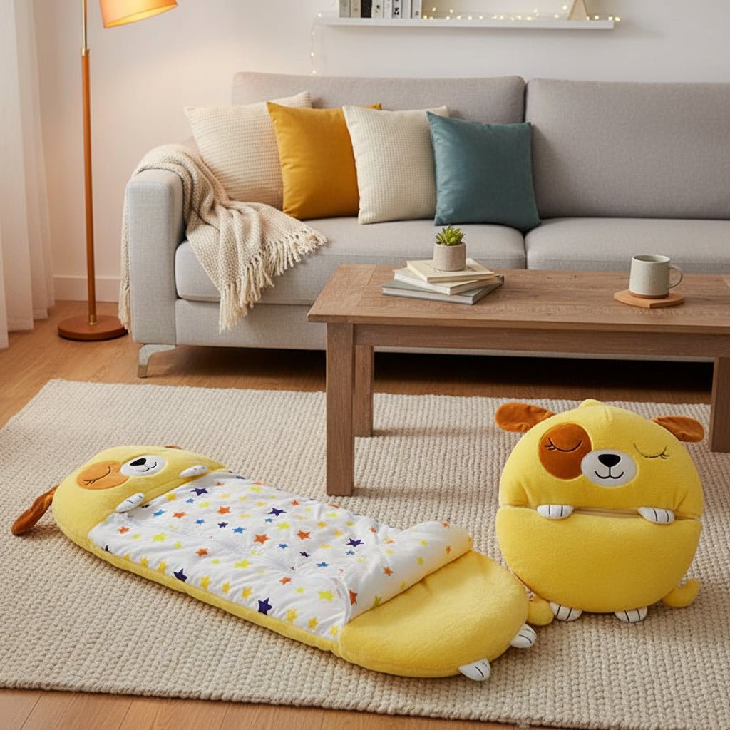 Kids Sleeping Bag, 2 in 1 Cuddle Toy and Plushie, Animal Sleeping Bag for Sleepovers, Plush Toys for Ages 3 to 8_00