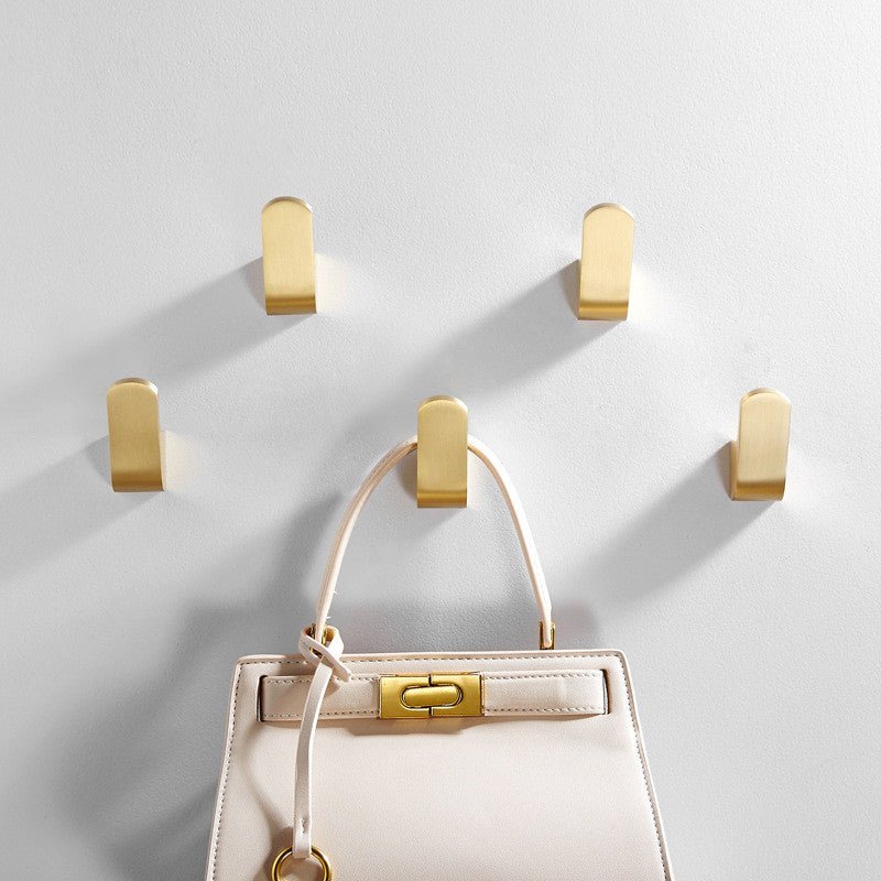 Coat Hooks, Gold Brass Wall Hooks for Bathrobe and Towels, Bathroom Towel Hook for Hallway and Bedroom_01