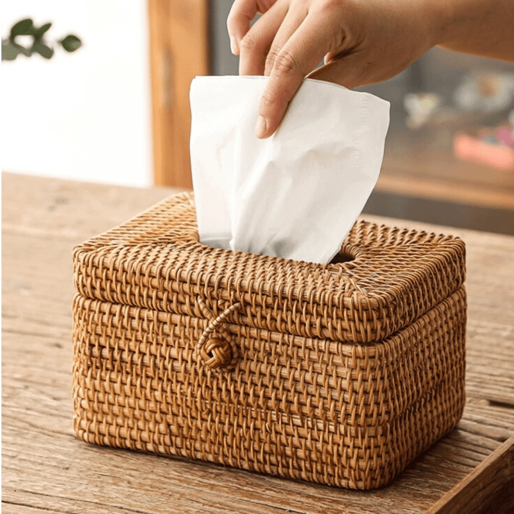 Rattan Tissue Box Holder, Tissue Box Covers with Handcrafted Weave Look, Tissue Holder for Bathroom and Living Room_04