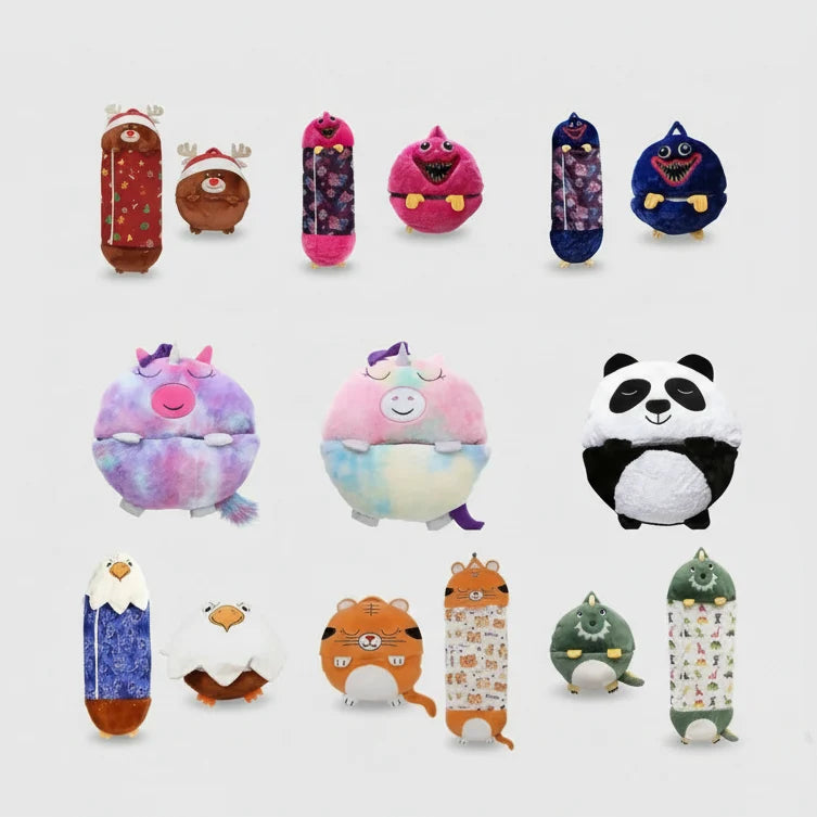Kids Sleeping Bag with Plush Toy, Childrens Sleeping Bag and Soft Toy in One, Machine Washable Stuffed Animal