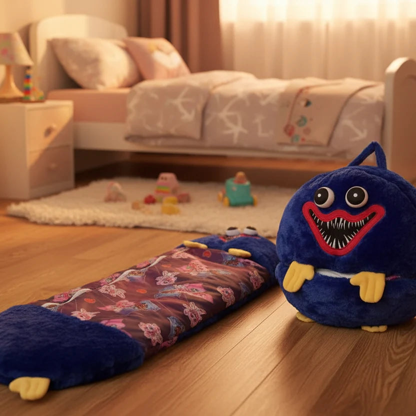 Kids Sleeping Bag with Plush Toy, Childrens Sleeping Bag and Soft Toy in One, Machine Washable Stuffed Animal