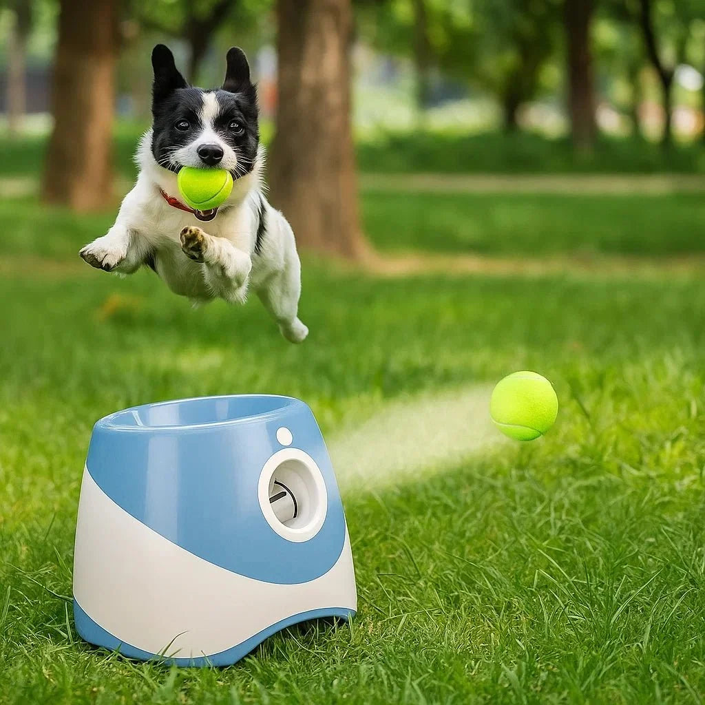Dog Ball Launcher, Automatic Ball Thrower for Dogs, Interactive Dog Toy, Rechargeable Tennis Ball Launcher for Dogs