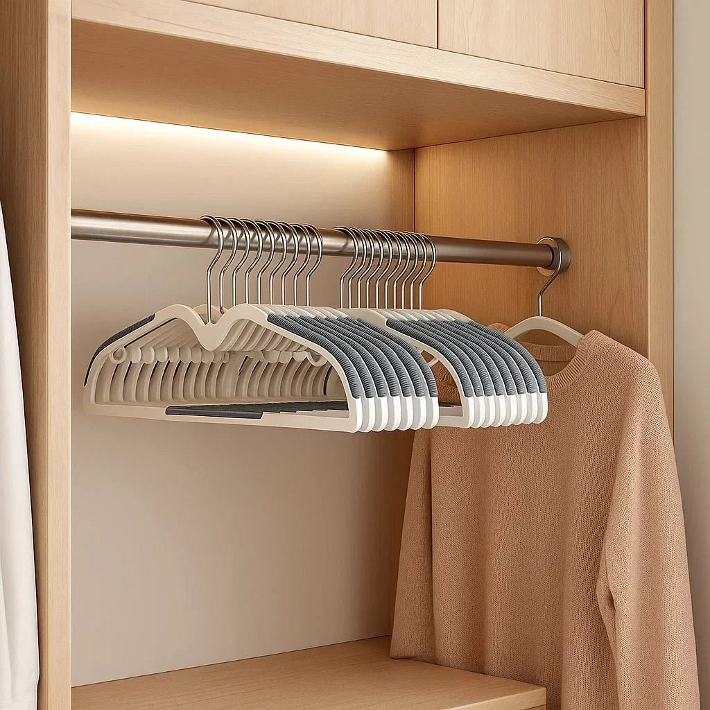 Coat Hangers 2 Pack, Non Slip Short Neck Hangers for Wardrobe Storage – image 5