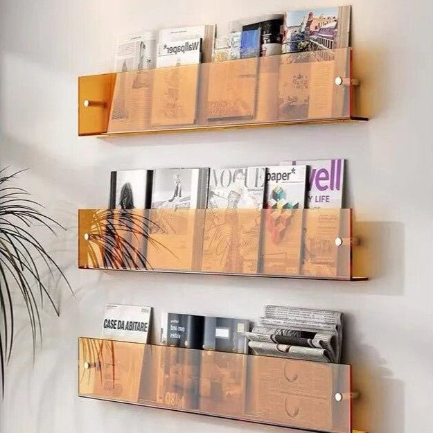 Wall Magazine Holder, Minimalist Acrylic Magazine Rack Wall Mounted for Living Room and Office Organisation_03