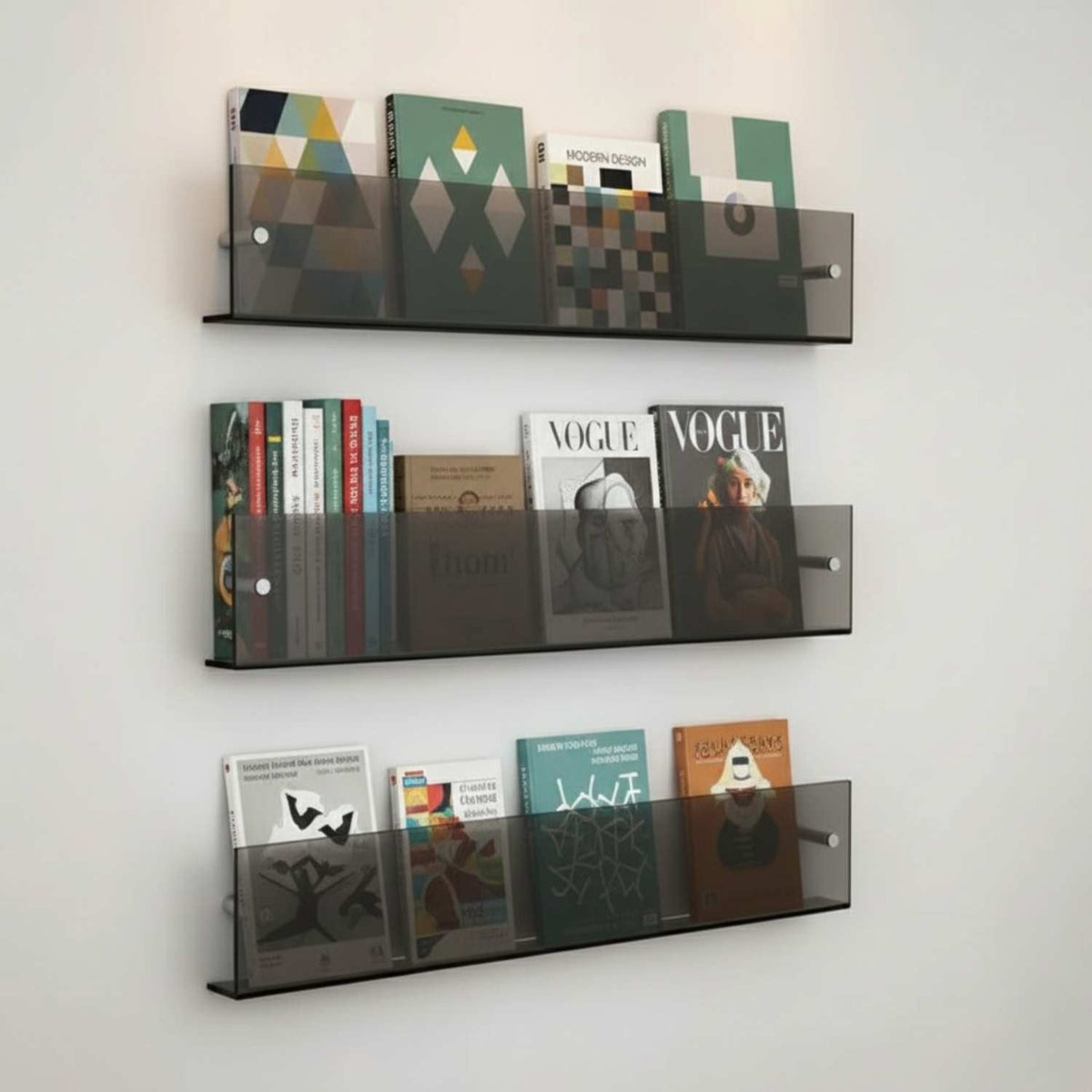 Wall Magazine Holder, Minimalist Acrylic Magazine Rack Wall Mounted for Living Room and Office Organisation_02