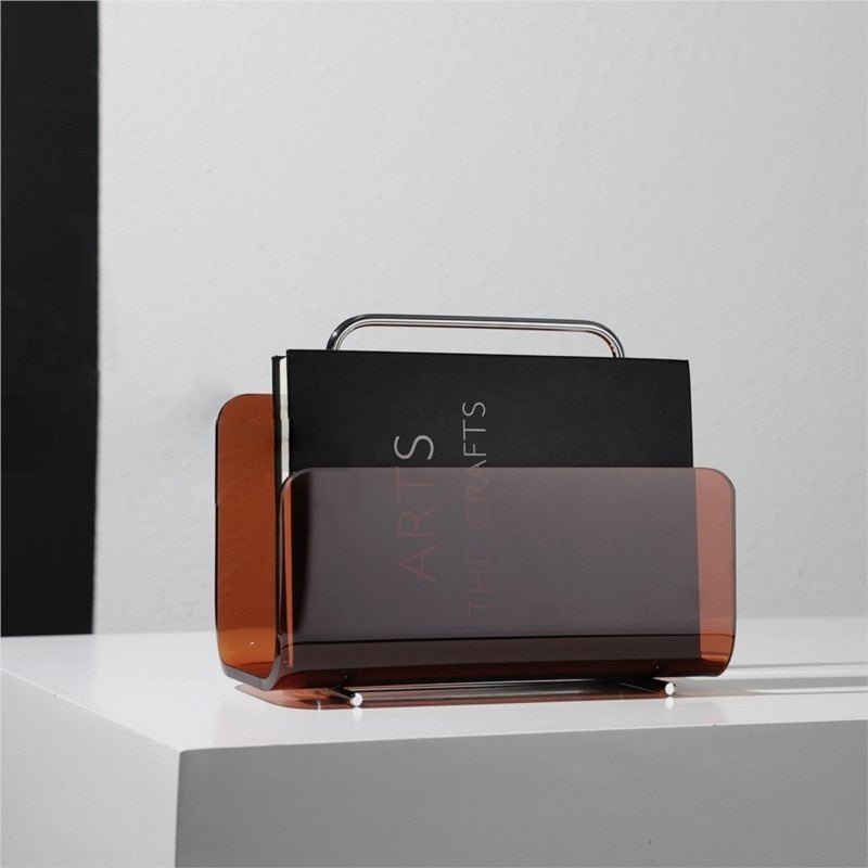 Acrylic Magazine Holder, Modern Magazine Rack for Desk and Living Room