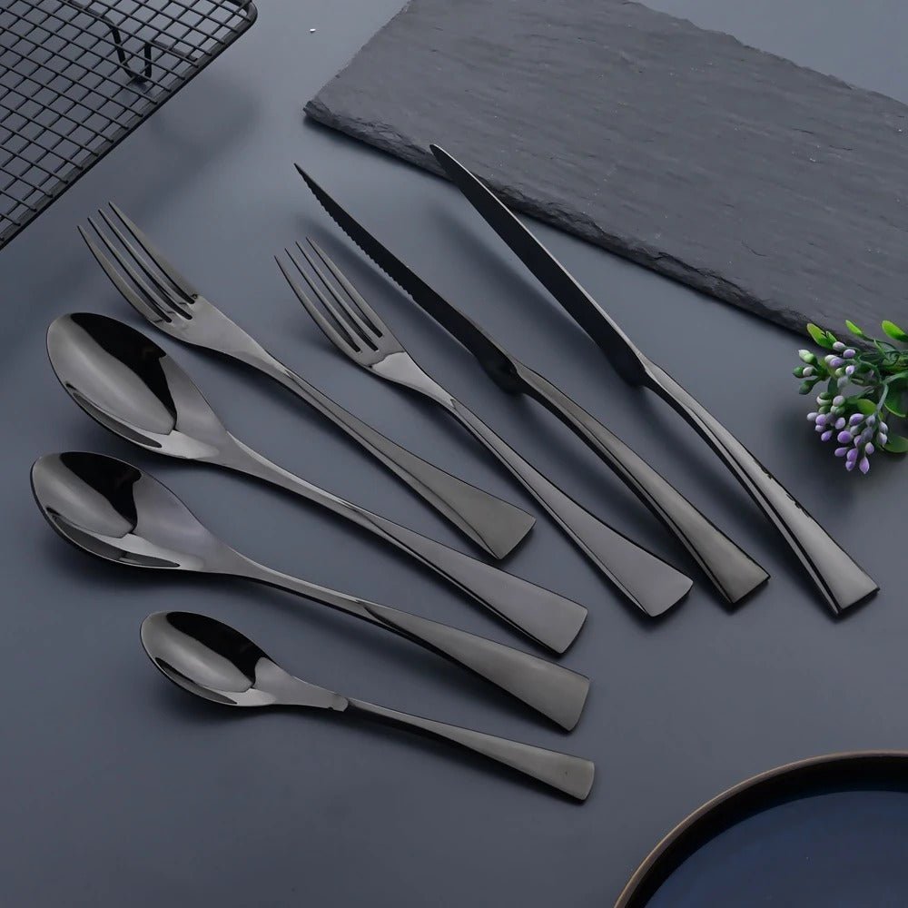 Black Cutlery Set, Tableware for Table Settings