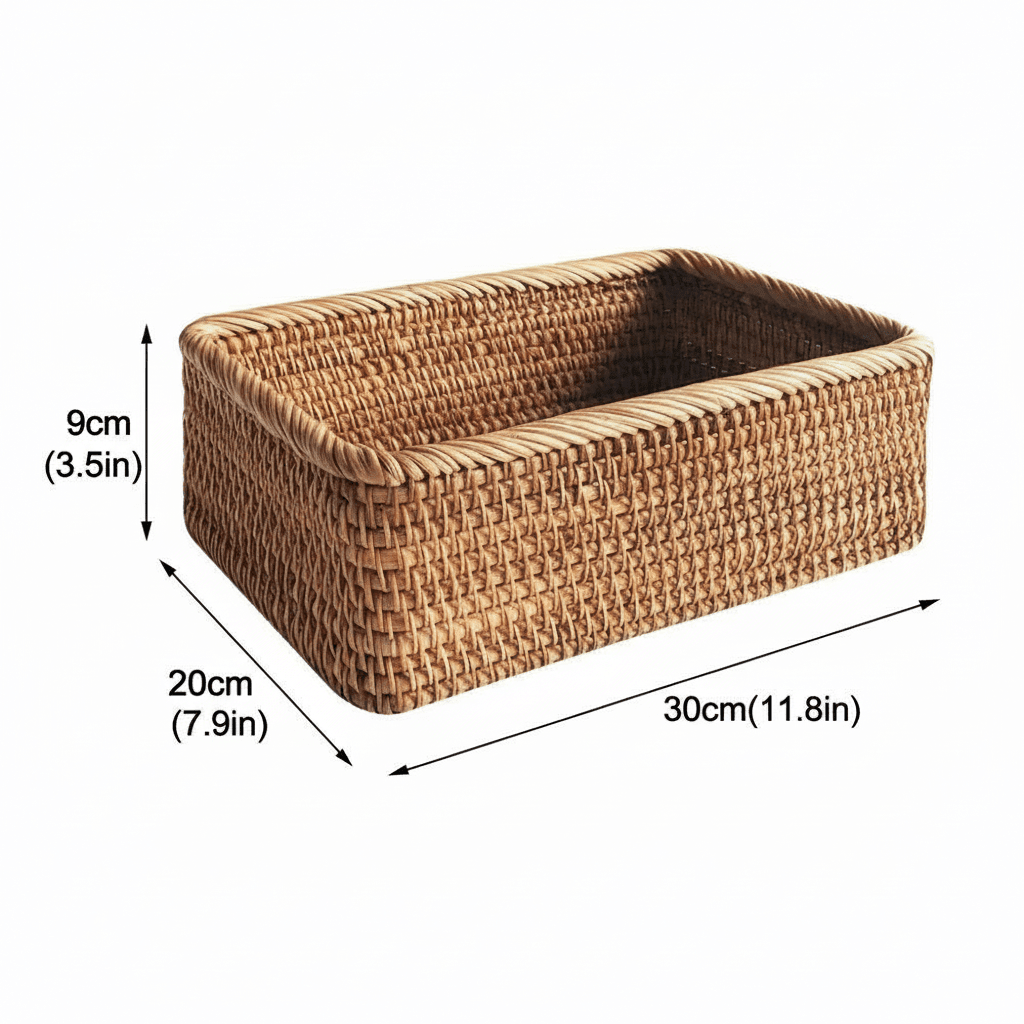 Wicker Baskets for Storage, Woven Storage Baskets in 3 Sizes, Rattan Look Blanket Basket for Living Room and Bathroom_09