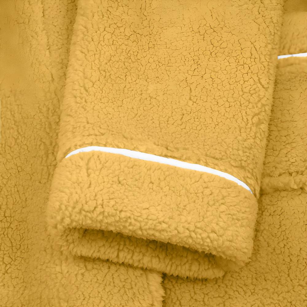 Fleece Bathrobe, Soft Fleece Dressing Gown in Pastel Colours, Plush Spa Robe for Home and Bathroom_12