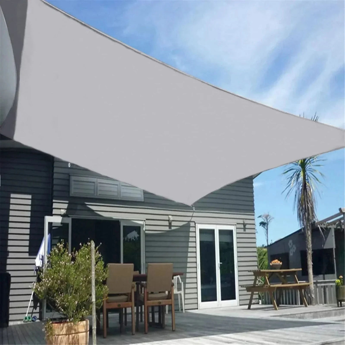 Waterproof Awning, Sun Shade Sail with UV Protection, Garden Sun Shade with Ropes, Patio Awning in Grey or Beige_10