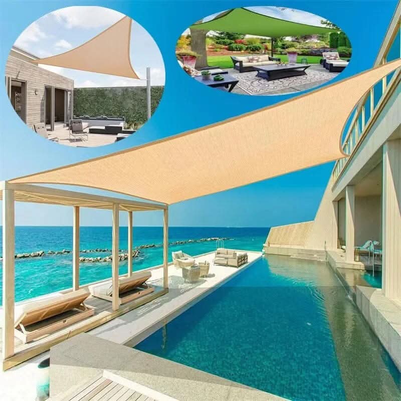 Waterproof Awning, Sun Shade Sail with UV Protection, Garden Sun Shade with Ropes, Patio Awning in Grey or Beige_09