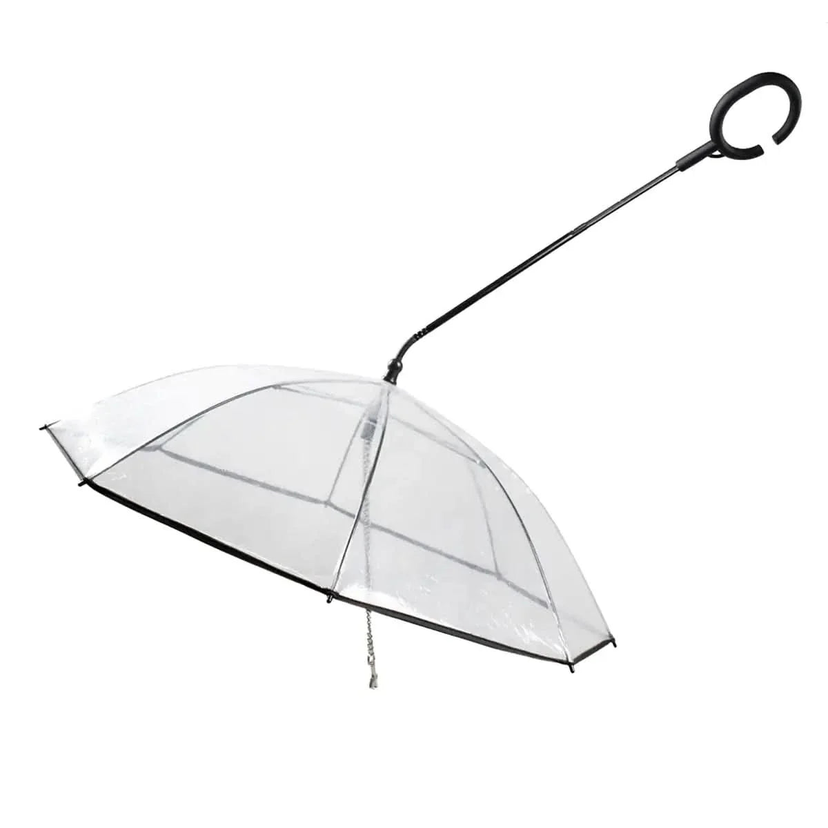 Dog Umbrella with Leash Attachment, Transparent Umbrella for Small to Medium Dogs, Waterproof Dog Walking Umbrella_04