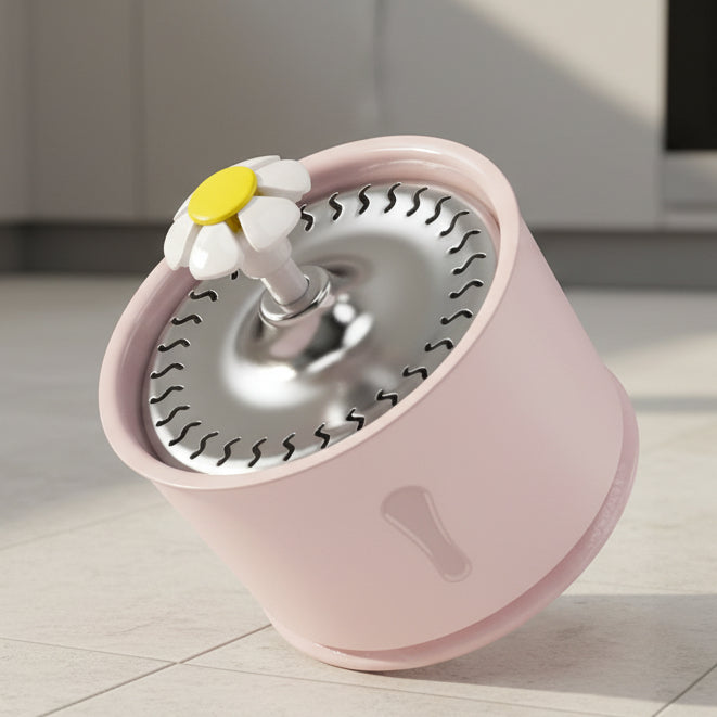 Cat Water Fountain 2.4 L with Filter, Dog Water Fountain, Quiet Pet Drinking Fountain with Stainless Steel Bowl
